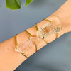 Chunky freeform faceted garden quartz statement cuff bracelet
