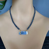 Blue kyanite connector beaded necklace
