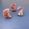 Druzy pink amethyst moon ring
