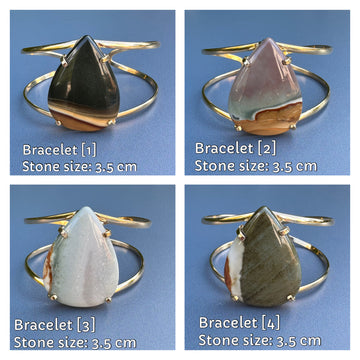 Mookaite teardrop cuff bracelet