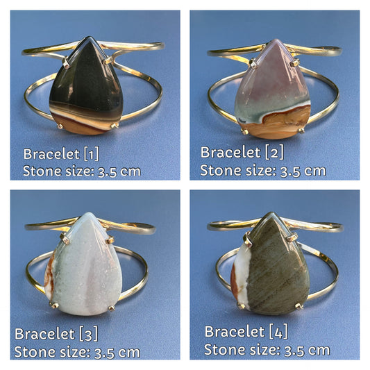 Mookaite teardrop cuff bracelet