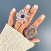 Oversized amethyst stalactite statement ring