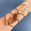 Chunky freeform faceted garden quartz statement cuff bracelet