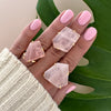 Freeform faceted rose quartz ring