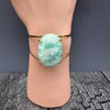 Larimar oval cabochon cuff bracelet