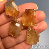 Chunky freeform faceted citrine double drop dangle earrings