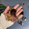 Freeform faceted smoky quartz statement necklace