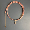 14-karat gold rhodochrosite hamsa hand necklace