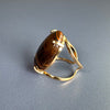 Tiger's eye oval cabochon ring
