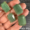 Chunky freeform faceted green quartz double drop dangle earrings