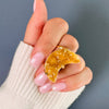 Druzy citrine crescent moon cluster ring