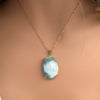 Larimar oval-shaped pendant