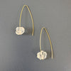 Raw crystal quartz threader earrings