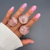 Rose quartz round ring