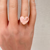 Small rose quartz heart ring