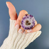 Oversized amethyst stalactite statement ring