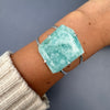 Amazonite freeform faceted cuff bracelet