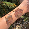Chunky freeform faceted garden quartz statement cuff bracelet