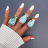 Larimar pear-shaped cuff ring