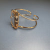 Freeform faceted smoky quartz cuff bracelet