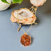 Bezel Brazilian druzy citrine necklace