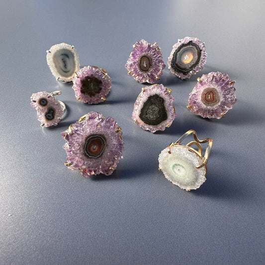 Medium amethyst stalactite ring