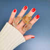 Freeform faceted chunky lodolite quartz crystal statement ring