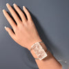 Medium faceted crystal rectangle cuff bracelet
