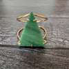 Green quartz triangle cuff bracelet