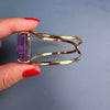 Purple amethyst hexagon cuff bracelet