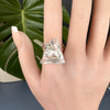 Crystal cut stone ring
