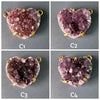 Druzy amethyst heart connector necklace