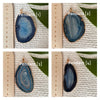 Blue agate slice pendant