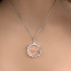 Small crystal hexagon pendant