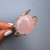 Rose quartz round cuff bracelet