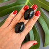 Black onyx marquise ring