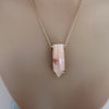 Pink amethyst point connector pendant