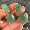 Chunky freeform faceted green quartz double drop dangle earrings