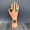 Green quartz oval cabochon cuff bracelet