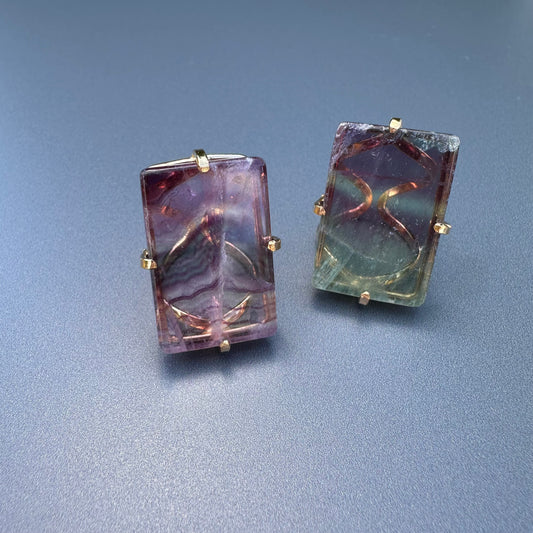 Fluorite baguette ring