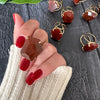 Freeform faceted red jasper ring