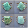 Amazonite freeform faceted cuff bracelet