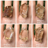 Freeform faceted chunky lodolite quartz crystal statement ring