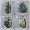 Moss agate mixed shape cabochon pendant