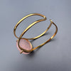 Rose quartz round cuff bracelet