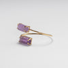 Amethyst double terminated crystal bangle bracelet
