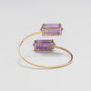 Amethyst double terminated crystal bangle bracelet
