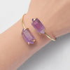 Amethyst double terminated crystal bangle bracelet