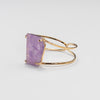 Amethyst freeform faceted cuff bracelet