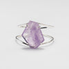 Amethyst freeform faceted cuff bracelet